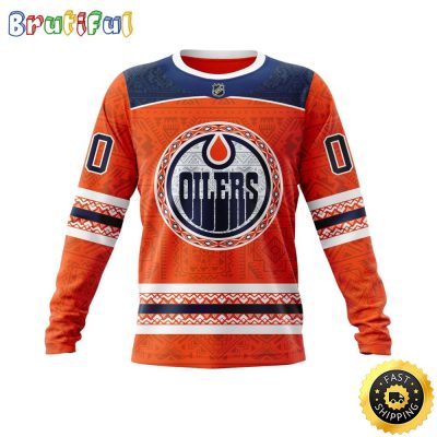Personalized NHL Edmonton Oilers Sweatshirt Specialized Native Concepts All Over Print Sweatshirt Unisex