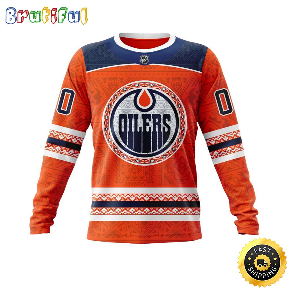 Personalized NHL Edmonton Oilers Sweatshirt Specialized Native Concepts All Over Print Sweatshirt Unisex