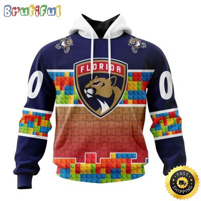 Personalized NHL Florida Panthers All Over Print 3D Hoodie Autism Awareness Design Unisex Hoodie