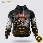 Personalized NHL Florida Panthers All Over Print 3D Hoodie Special Design Pumpkins For Halloween