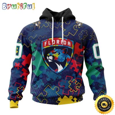 Personalized NHL Florida Panthers Specialized Fearless Against Autism All Over Print 3D Hoodie Unisex Hoodie