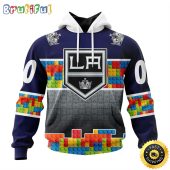 Personalized NHL Los Angeles Kings All Over Print 3D Hoodie Autism Awareness Design Unisex Hoodie