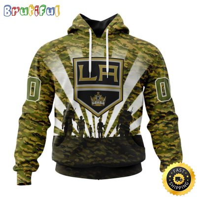 Personalized NHL Los Angeles Kings All Over Print 3D Hoodie Military Camo Kits For Veterans Day And Rememberance Day
