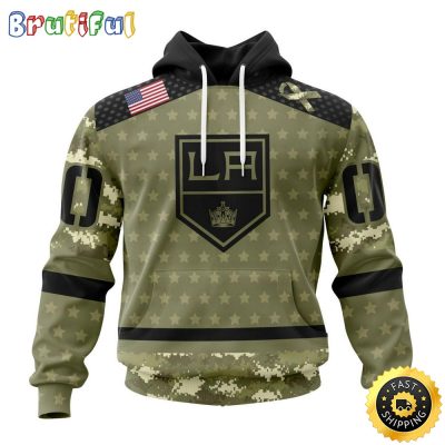 Personalized NHL Los Angeles Kings Hoodie Special Camo Military Appreciation All Over Print 3D Hoodie Unisex Hoodie