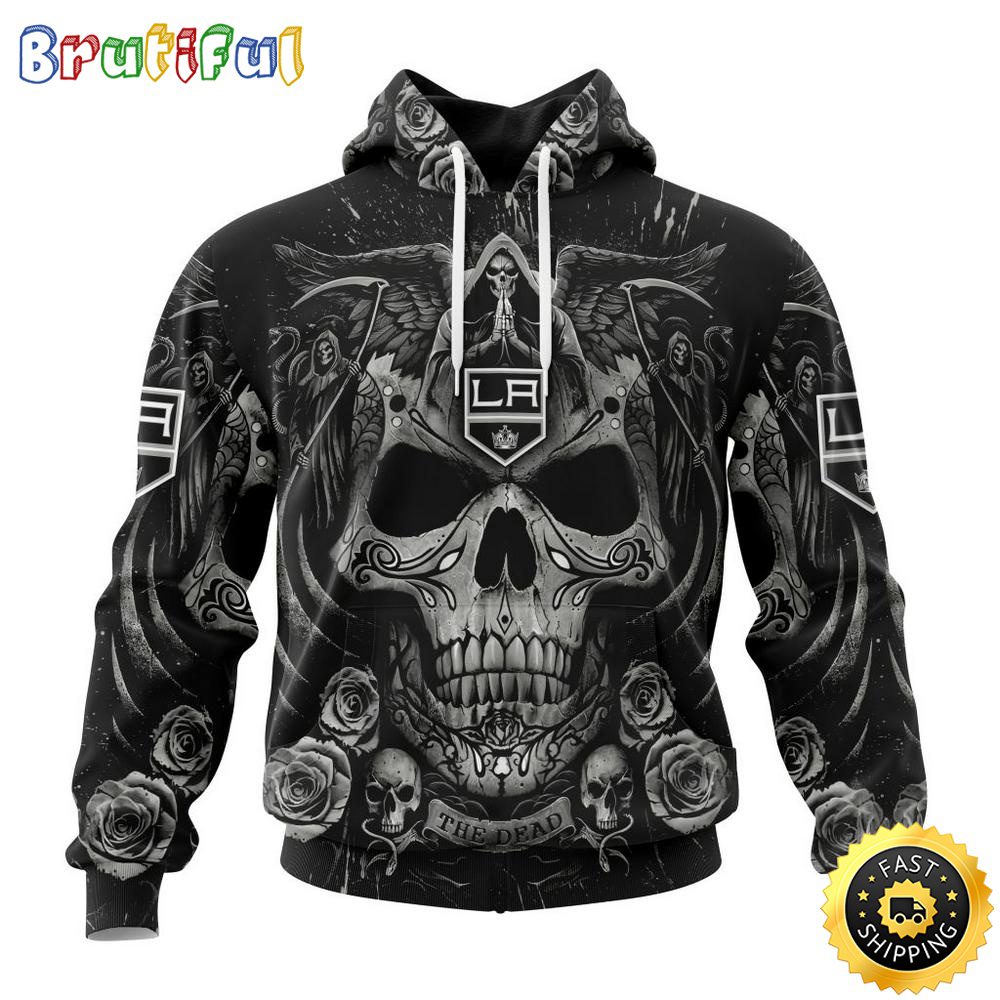 Personalized NHL Los Angeles Kings Hoodie Special Design With Skull Art All Over Print 3D Hoodie Unisex Tshirt Hoodie