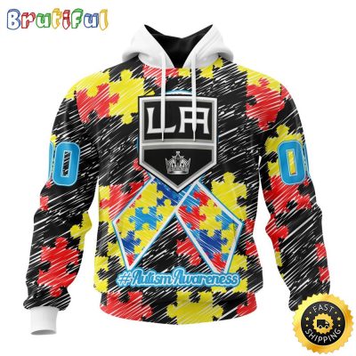 Personalized NHL Los Angeles Kings Special Autism Awareness Month All Over Print 3D Hoodie Unisex Hoodie