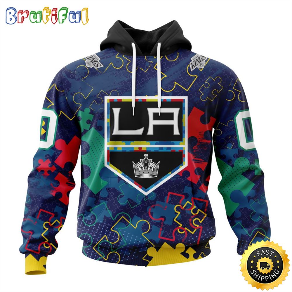 Personalized NHL Los Angeles Kings Specialized Fearless Against Autism All Over Print 3D Hoodie Unisex Hoodie