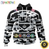 Personalized NHL Los Angeles Kings With Camo Team Color And Military Force Logo All Over Print 3D Hoodie Unisex Hoodie Tshirt Sweatshirt