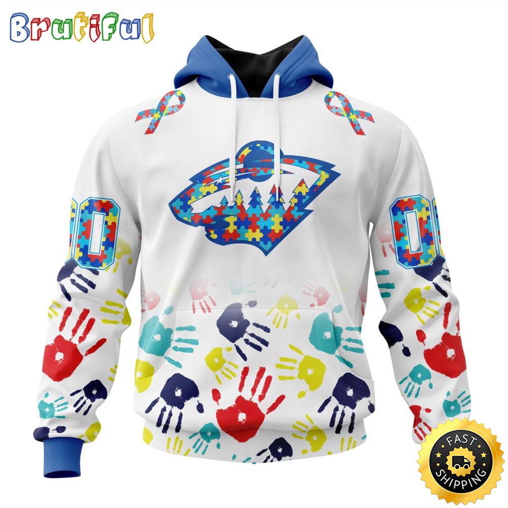 Personalized NHL Minnesota Wild Autism Awareness Hands Design All Over Print 3D Hoodie Unisex Hoodie Personalized NHL Minnesota Wild Autism Awareness Hands Design All Over Print 3D Hoodie Unisex Hoodie