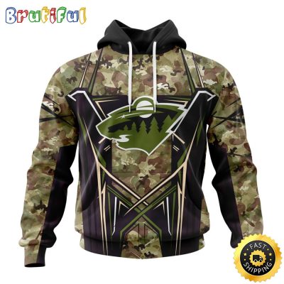 Personalized NHL Minnesota Wild Hoodie Special Camo Color Design All Over Print 3D Unisex Hoodie