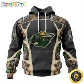 Personalized NHL Minnesota Wild Hoodie Special Camo Hunting Design All Over Print 3D Unisex Hoodie