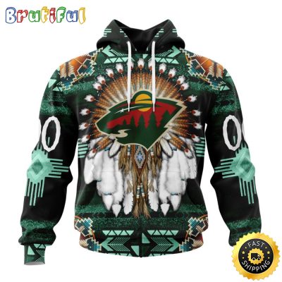Personalized NHL Minnesota Wild Hoodie Special Native Costume Design 3D Hoodie Unisex Tshirt Hoodie