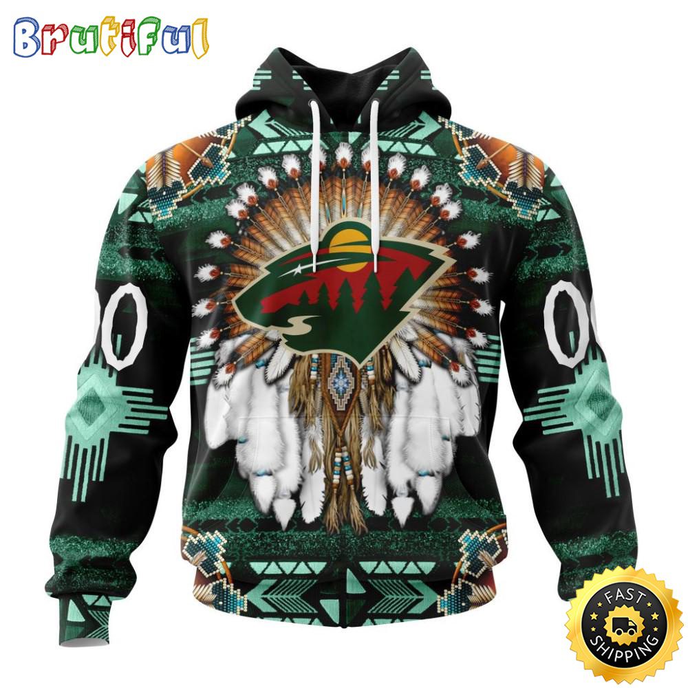 Personalized NHL Minnesota Wild Hoodie Special Native Costume Design 3D Hoodie Unisex Tshirt Hoodie