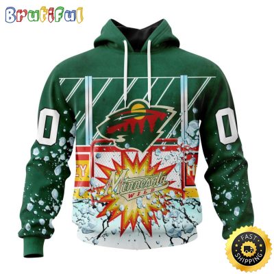 Personalized NHL Minnesota Wild Hoodie With Ice Hockey Arena 3D Hoodie Unisex Tshirt Hoodie