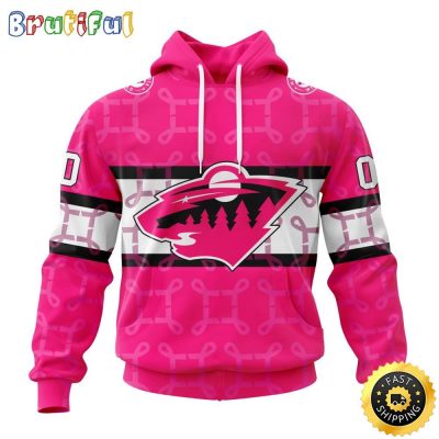 Personalized NHL Minnesota Wild I Pink I Can In October We Wear Pink Breast Cancer All Over Print 3D Hoodie Unisex Hoodie Tshirt Sweatshirt