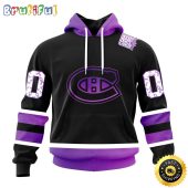 Personalized NHL Montreal Canadiens Hoodie Special Black Hockey Fights Cancer All Over Print 3D Hoodie Unisex Hoodie