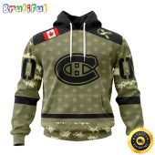 Personalized NHL Montreal Canadiens Hoodie Special Camo Military Appreciation All Over Print 3D Hoodie Unisex Hoodie