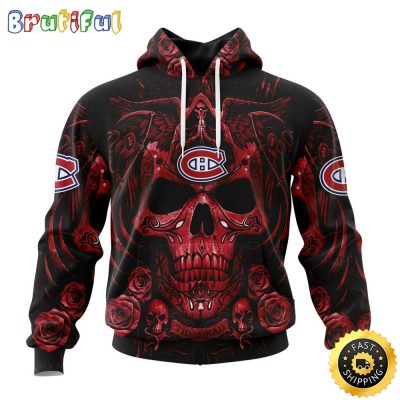 Personalized NHL Montreal Canadiens Hoodie Special Design With Skull Art All Over Print 3D Hoodie Unisex Tshirt Hoodie