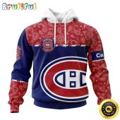 Personalized NHL Montreal Canadiens Hoodie Specialized Hockey With Paisley All Over Print Hoodie Unisex Tshirt Hoodie