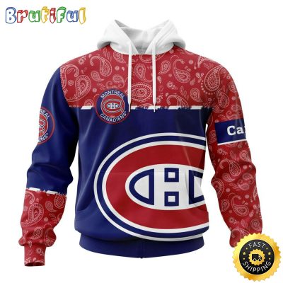Personalized NHL Montreal Canadiens Hoodie Specialized Hockey With Paisley All Over Print Hoodie Unisex Tshirt Hoodie