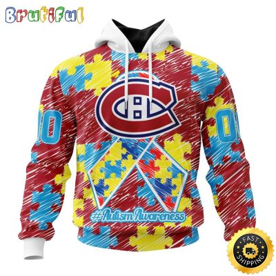 Personalized NHL Montreal Canadiens Special Autism Awareness Month All Over Print 3D Hoodie Unisex Hoodie