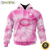 Personalized NHL Montreal Canadiens Special Pink Tie-Dye All Over Print 3D Hoodie Unisex Hoodie Tshirt Sweatshirt