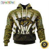Personalized NHL Nashville Predators All Over Print 3D Hoodie Military Camo Kits For Veterans Day And Rememberance Day