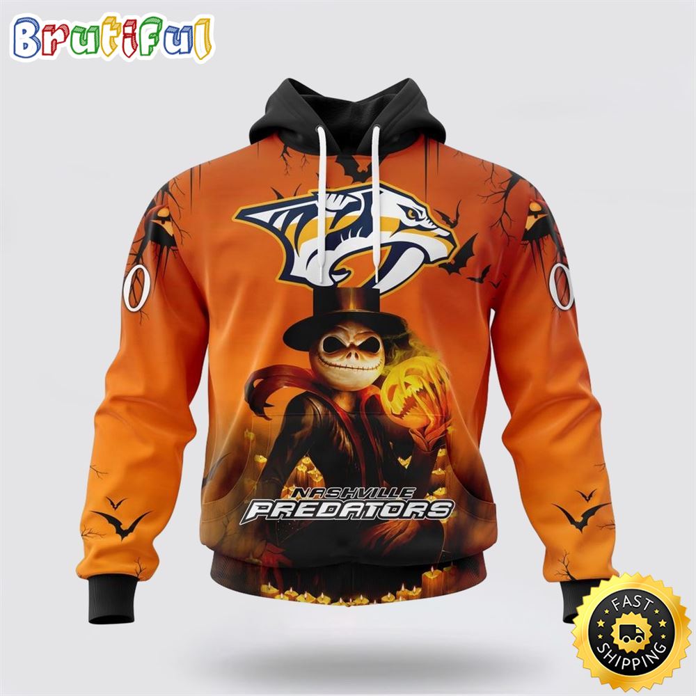 Personalized NHL Nashville Predators All Over Print 3D Hoodie Special Halloween Concepts Celebrate Halloween