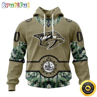 Personalized NHL Nashville Predators Hoodie Military Camo With City Or State Flag 3D Hoodie Unisex Tshirt Hoodie