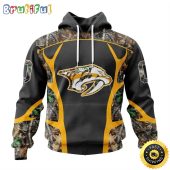 Personalized NHL Nashville Predators Hoodie Special Camo Hunting Design All Over Print 3D Unisex Hoodie