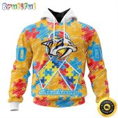 Personalized NHL Nashville Predators Special Autism Awareness Month All Over Print 3D Hoodie Unisex Hoodie