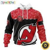 Personalized NHL New Devils Hoodie Specialized Hockey With Paisley All Over Print Hoodie Unisex Tshirt Hoodie