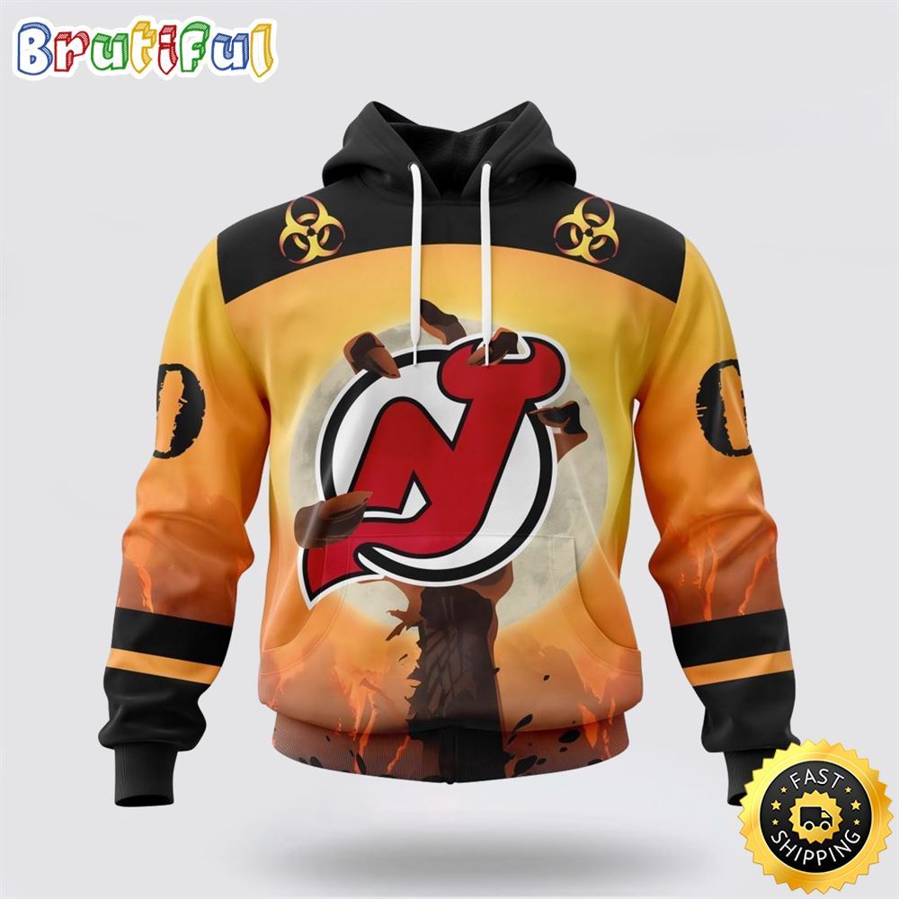 Personalized NHL New Jersey Devils All Over Print 3D Hoodie Special Zombie Design For Halloween Personalized NHL New Jersey Devils All Over Print 3D Hoodie Special Zombie Design For Halloween