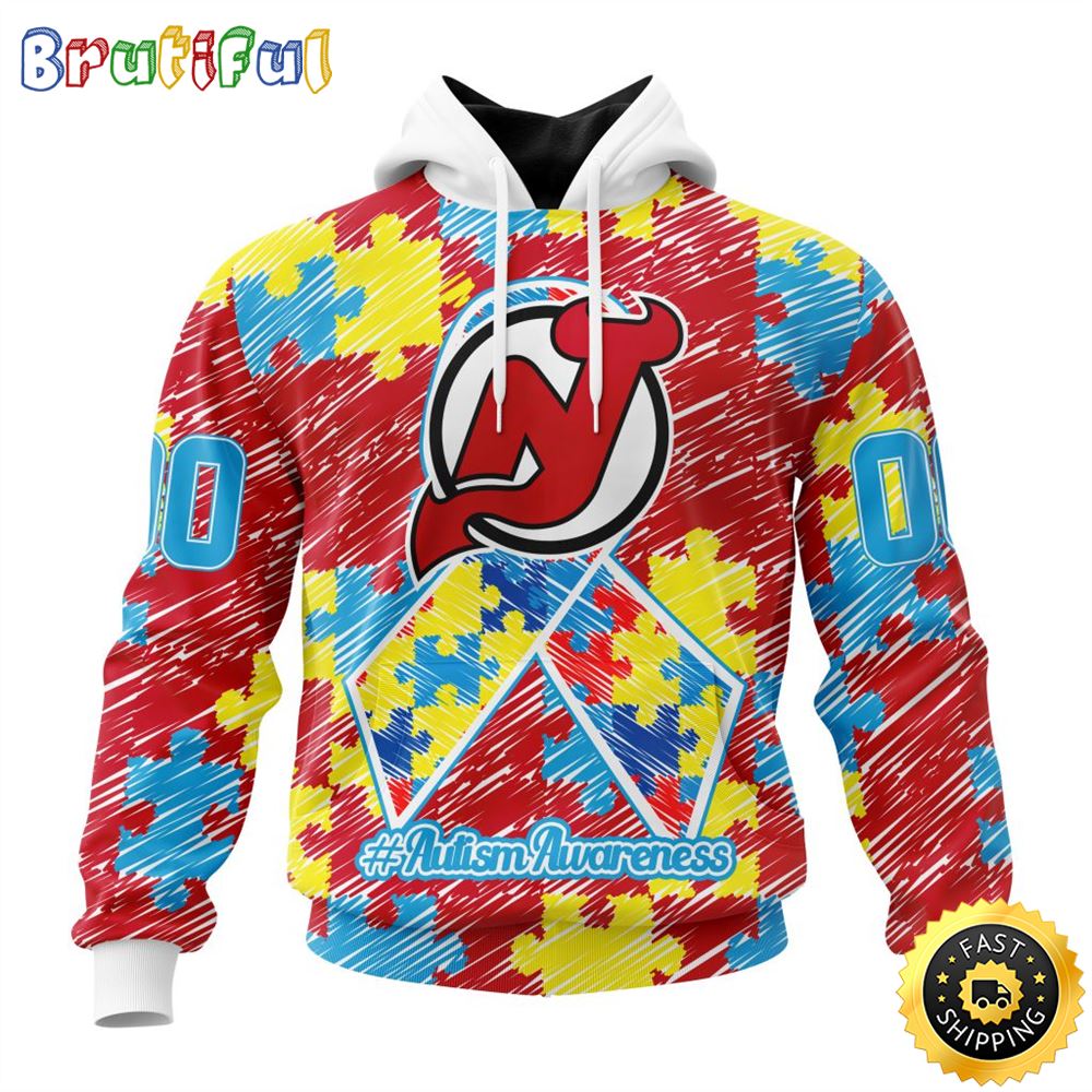 Personalized NHL New Jersey Devils Special Autism Awareness Month All Over Print 3D Hoodie Unisex Hoodie