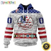 Personalized NHL New York Islanders Hoodie Armed Forces Appreciation All Over Print 3D Hoodie Unisex Tshirt Hoodie