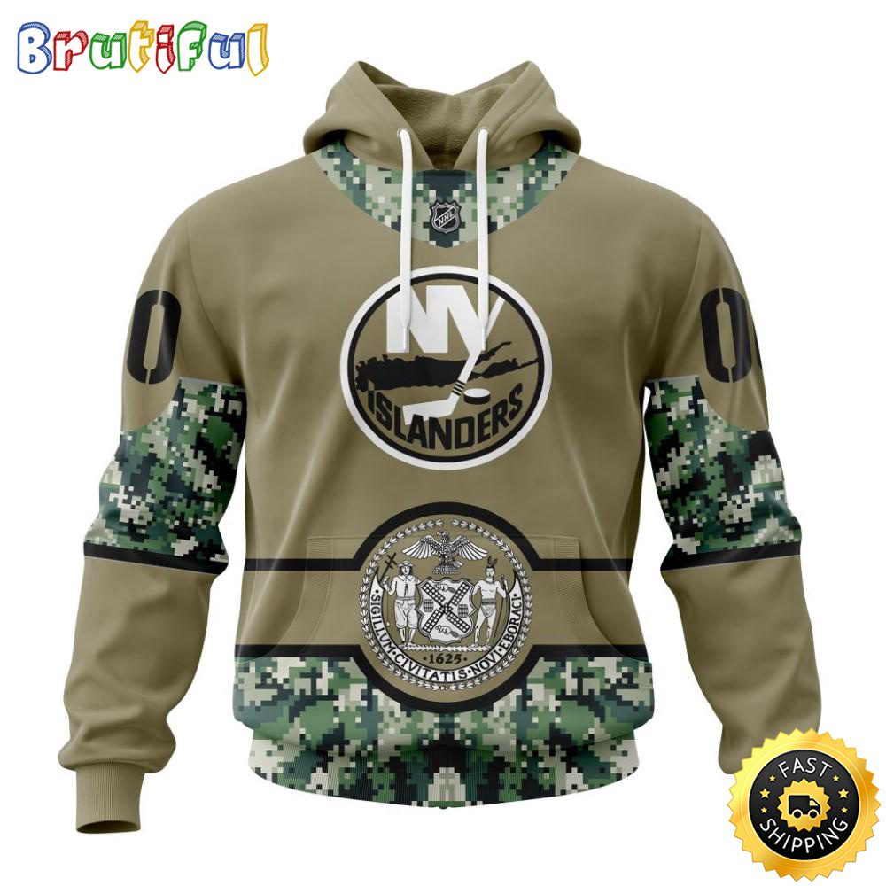 Personalized NHL New York Islanders Hoodie Military Camo With City Or State Flag 3D Hoodie Unisex Tshirt Hoodie