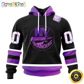 Personalized NHL New York Islanders Hoodie Special Black Hockey Fights Cancer All Over Print 3D Hoodie Unisex Hoodie