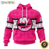 Personalized NHL New York Islanders I Pink I Can In October We Wear Pink Breast Cancer All Over Print 3D Hoodie Unisex Hoodie Tshirt Sweatshirt