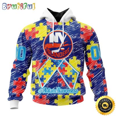Personalized NHL New York Islanders Special Autism Awareness Month All Over Print 3D Hoodie Unisex Hoodie