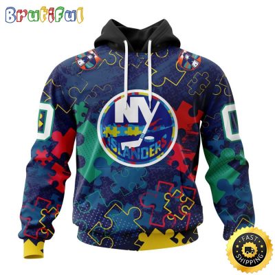 Personalized NHL New York Islanders Specialized Fearless Against Autism All Over Print 3D Hoodie Unisex Hoodie