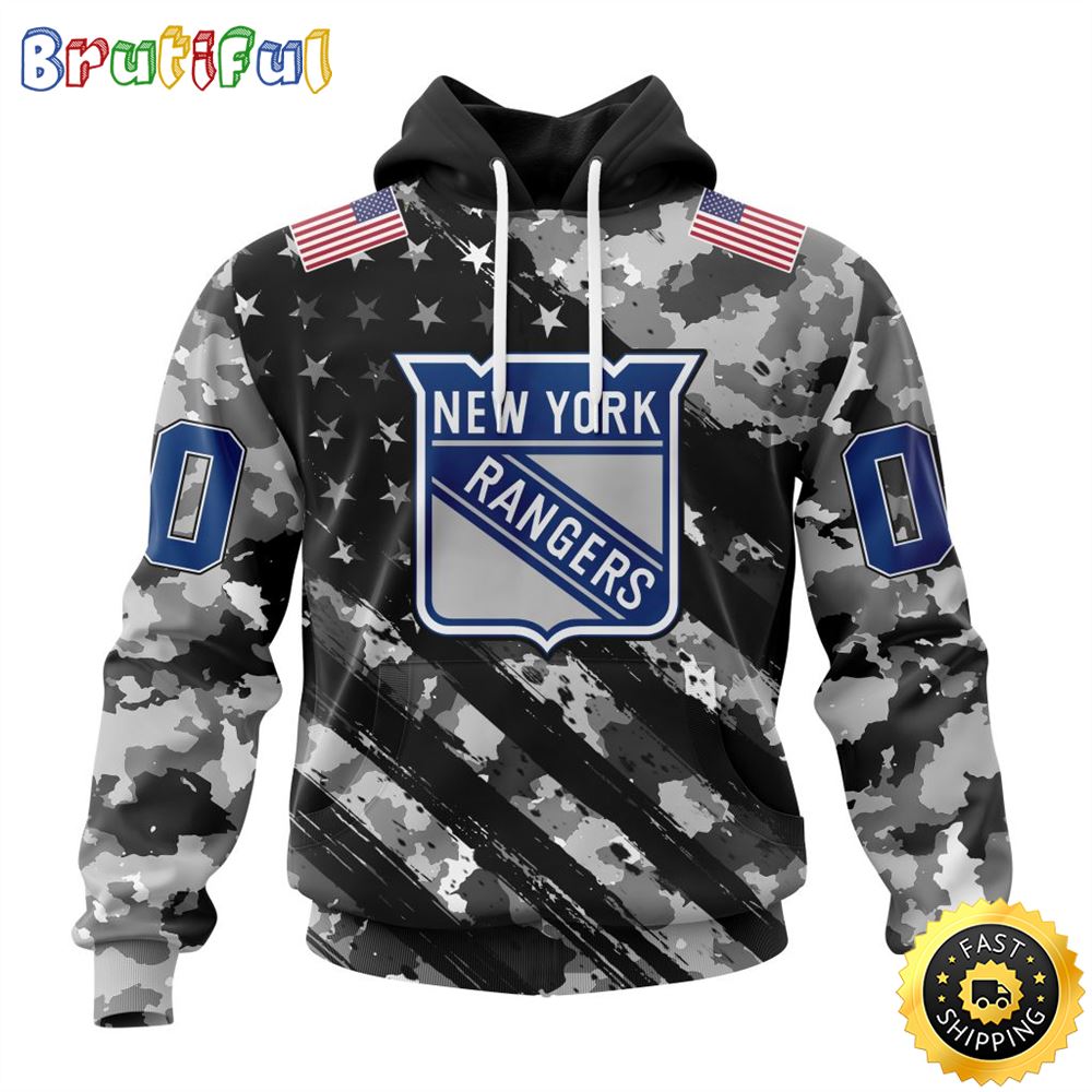 Personalized NHL New York Rangers All Over Print 3D Hoodie Grey Camo Military Design And USA Flags On Shoulder Unisex Hoodie Personalized NHL New York Rangers All Over Print 3D Hoodie Grey Camo Military Design And USA Flags On Shoulder Unisex Hoodie