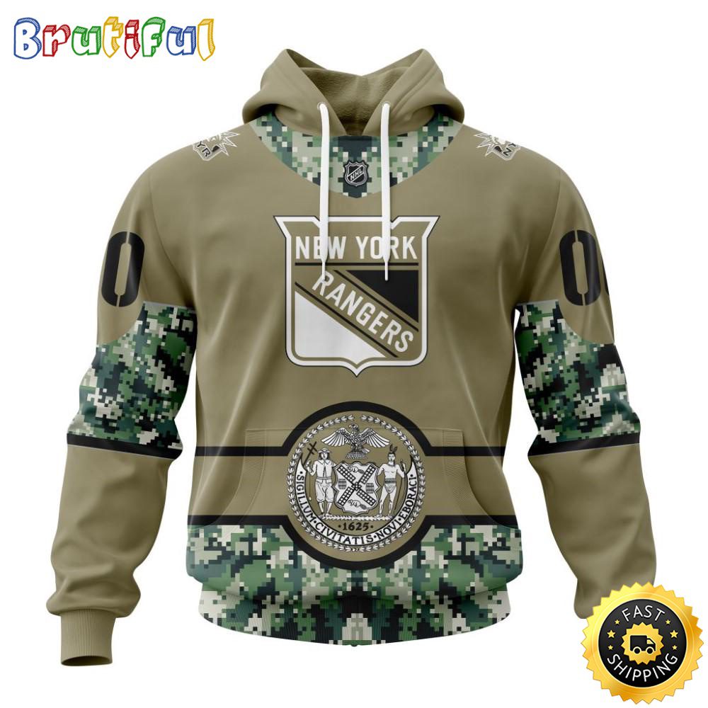 Personalized NHL New York Rangers Hoodie Military Camo With City Or State Flag 3D Hoodie Unisex Tshirt Hoodie