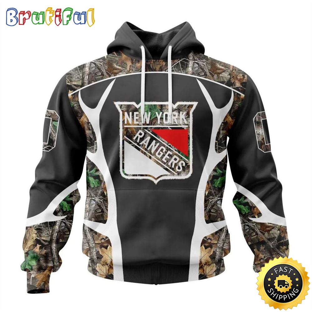 Personalized NHL New York Rangers Hoodie Special Camo Hunting Design All Over Print 3D Unisex Hoodie