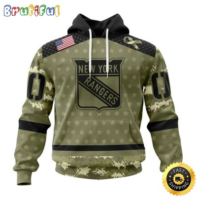 Personalized NHL New York Rangers Hoodie Special Camo Military Appreciation All Over Print 3D Hoodie Unisex Hoodie