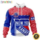 Personalized NHL New York Rangers Hoodie Specialized Hockey With Paisley All Over Print Hoodie Unisex Tshirt Hoodie