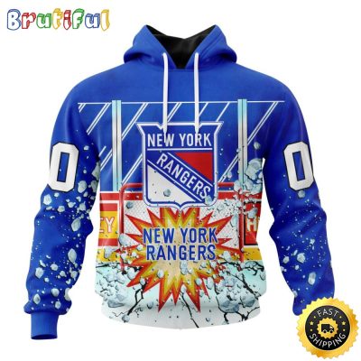 Personalized NHL New York Rangers Hoodie With Ice Hockey Arena 3D Hoodie Unisex Tshirt Hoodie