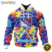 Personalized NHL New York Rangers Special Autism Awareness Month All Over Print 3D Hoodie Unisex Hoodie