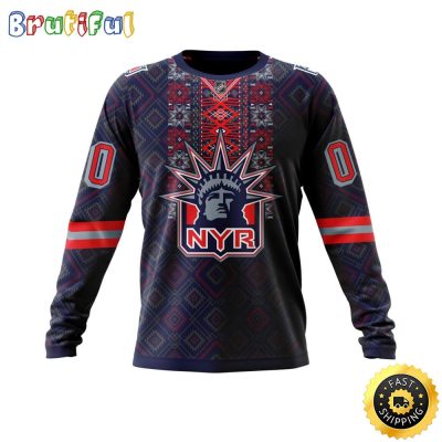 Personalized NHL New York Rangers Sweatshirt Specialized Native Concepts All Over Print Sweatshirt Unisex
