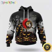 Personalized NHL Ottawa Senators All Over Print 3D Hoodie Special Design Pumpkins For Halloween
