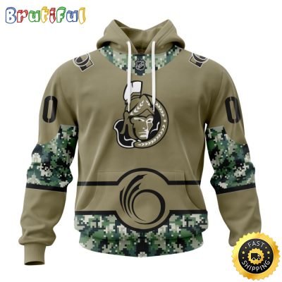 Personalized NHL Ottawa Senators Hoodie Military Camo With City Or State Flag 3D Hoodie Unisex Tshirt Hoodie